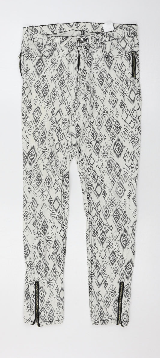 Womens UK Size 30 in BIG STAR Regular Fit Skinny White Jeans