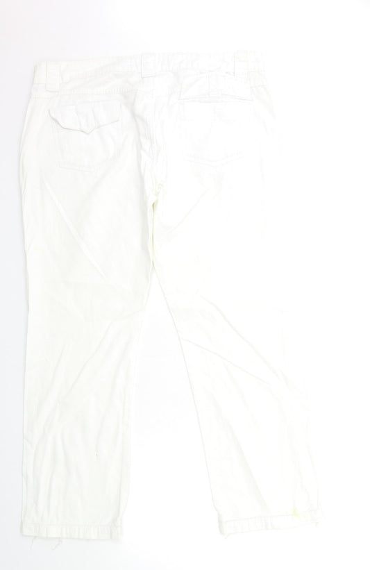 AK CASUAL Womens White Trousers Size 18 L28 in
