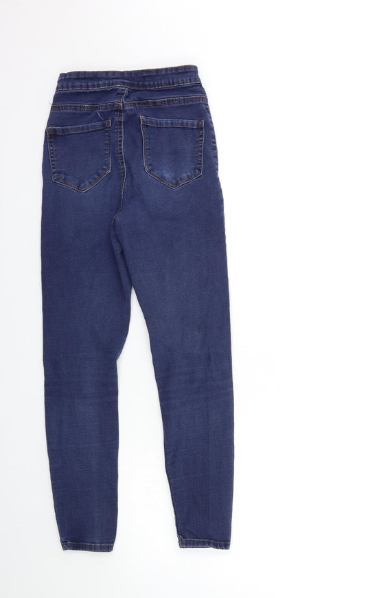 Denim & Co. Womens Blue Denim Skinny Jeans Size 8 L25 in