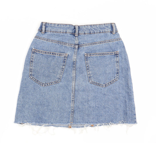 denim and co Womens Blue Flare Skirt Size 8
