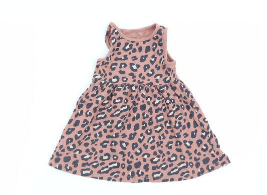 F&F Girls Multicoloured Animal Print Fit & Flare Size 12-18 Months