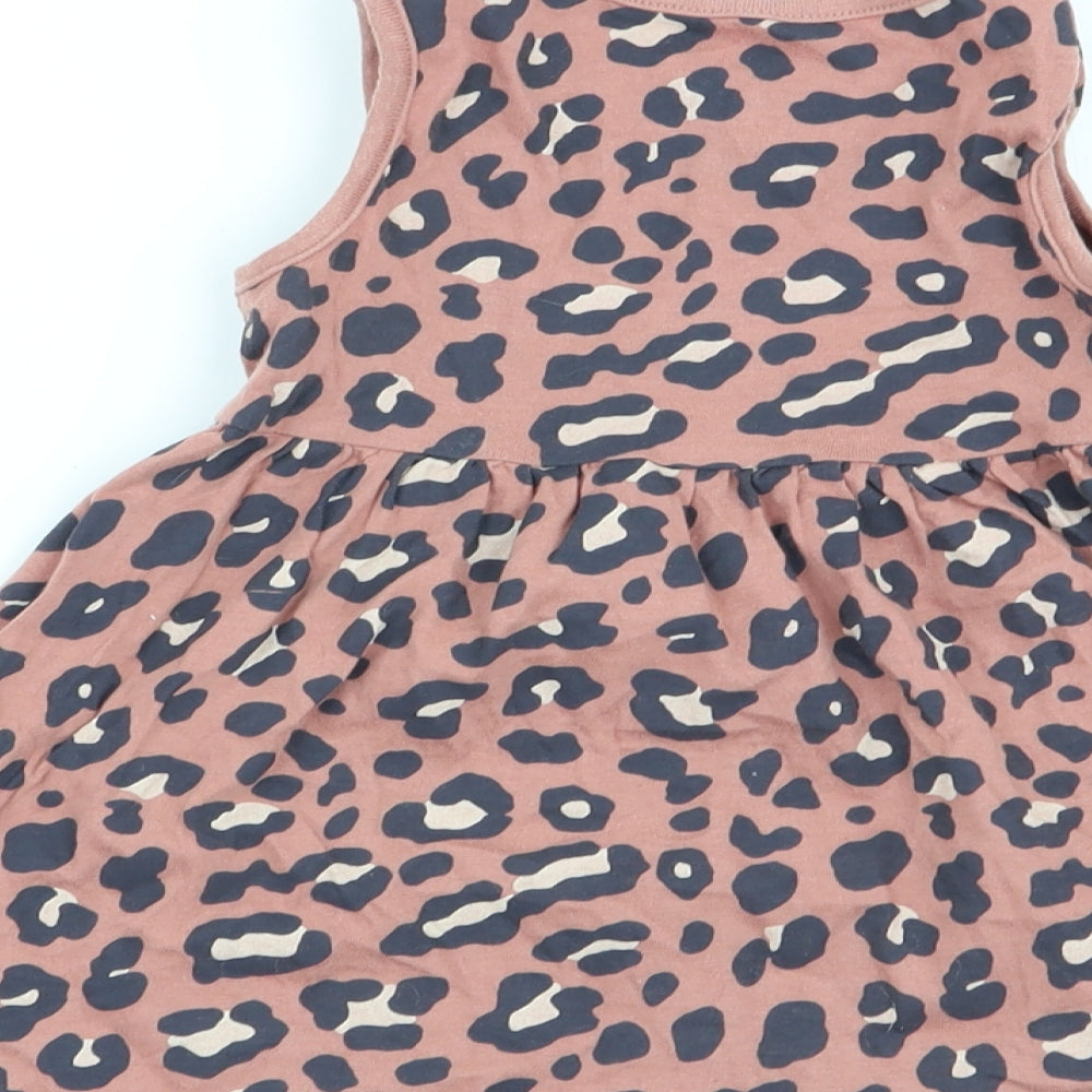 Brand and care label for F&F girls’ multicoloured animal print fit & flare, size 12-18, months