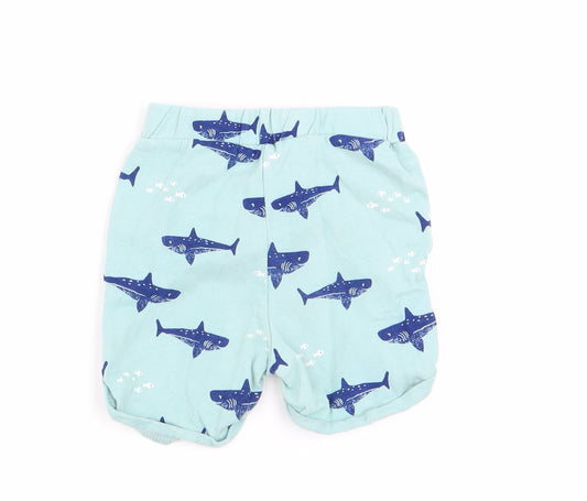 John Lewis Boys Blue Animal Print Capri Trousers Size 3-6 Months - shorts