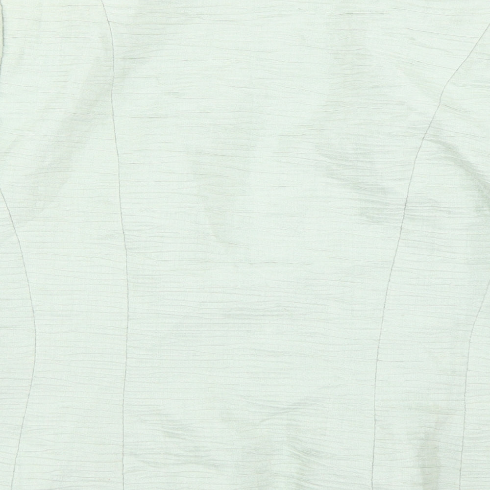 CC Womens Green Striped Jacket Suit Size 16