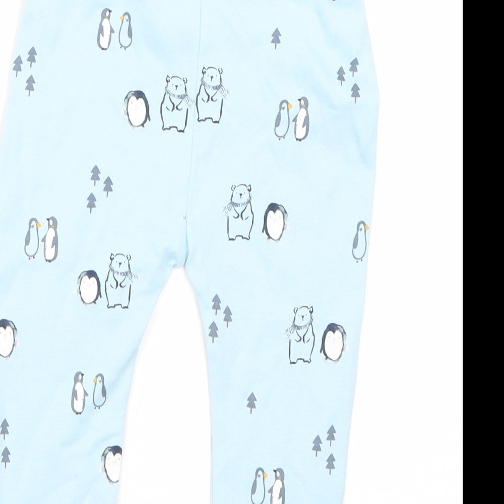 Brand and care label for George girls’ blue animal print cami pyjama pants, size 9-12, months - christmas