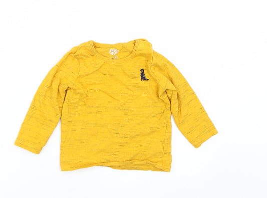 F&F Boys Yellow Striped Cami Pyjama Top Size 9-12 Months