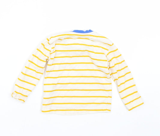 Mothercare Girls Yellow Striped Basic T-Shirt Size 9-12 Months