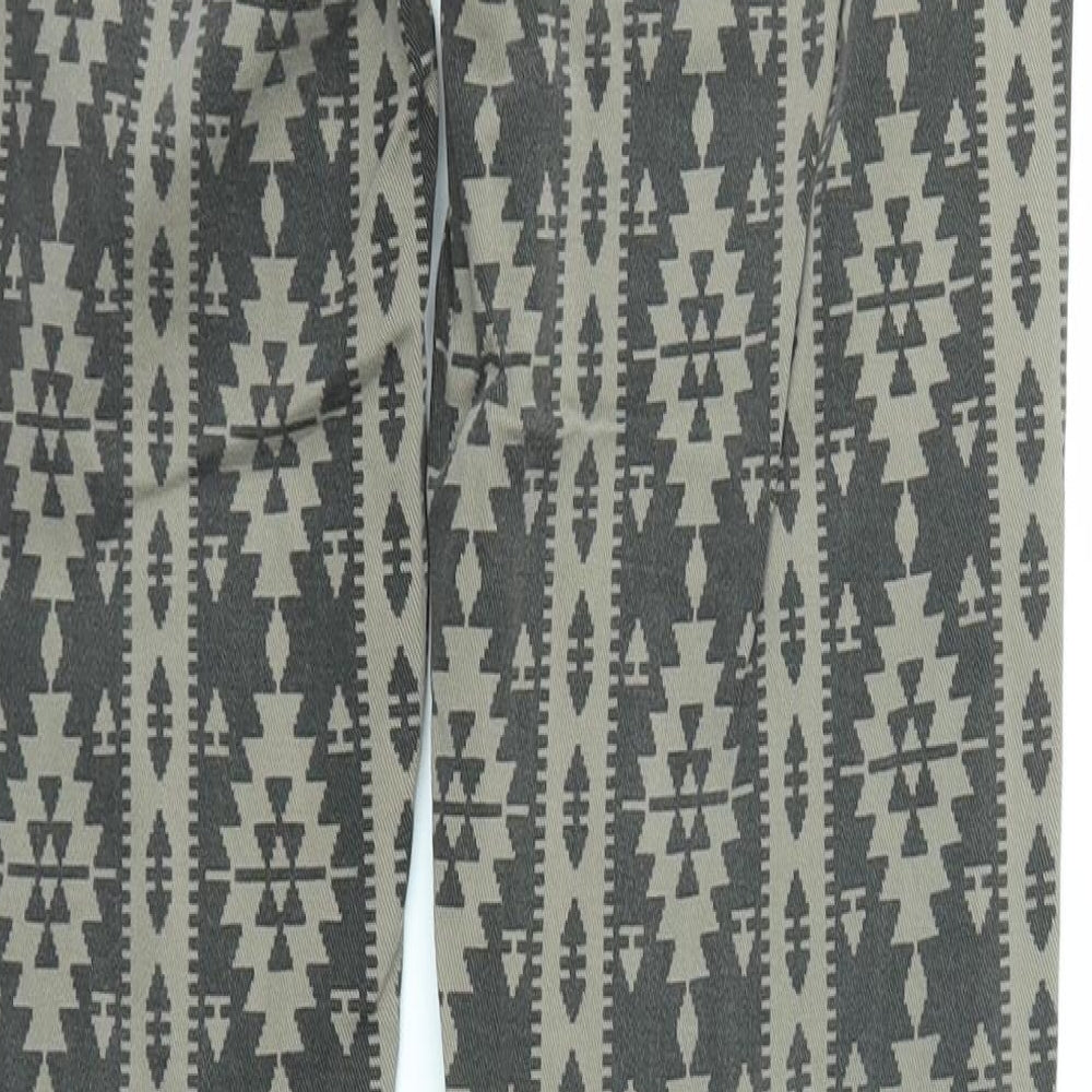 River Island Womens Brown Geometric Straight Jeans Size 8 L31 in