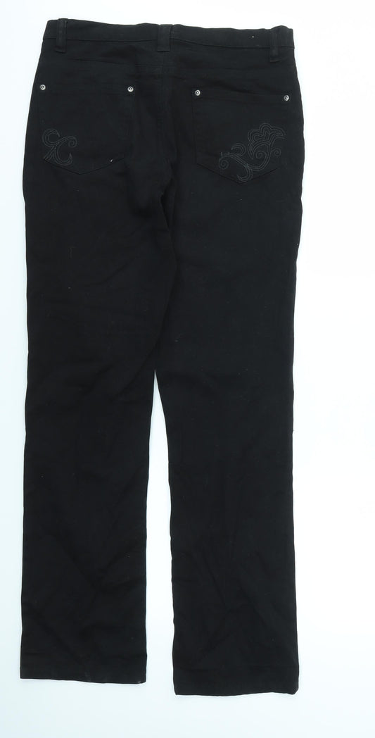 Womens UK Size 34 in Preworn Regular Fit Black Trousers