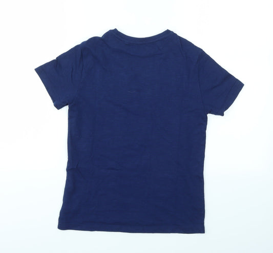 NEXT Boys Blue Houndstooth Basic T-Shirt Size 9 Years