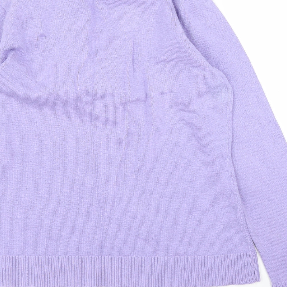 Charter Club Womens Purple Pullover Jumper Size S