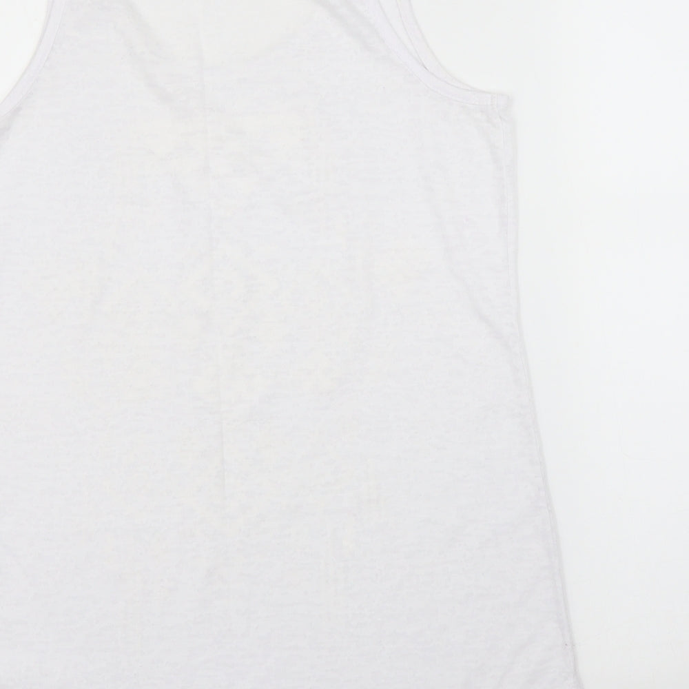 F&F Womens White Geometric Basic Tank Size M