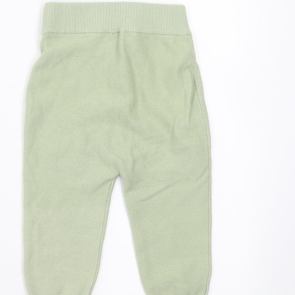 Brand and care label for George Baby Green Jogger Trousers, size 12-18, Months