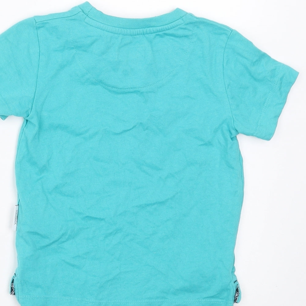 Brand and care label for Lola Maverick Baby Blue Basic T-Shirt, size 12-18, Months - tiger