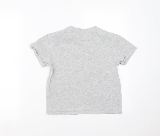 Matalan Girls Grey Basic T-Shirt Size 6 Years - girl power