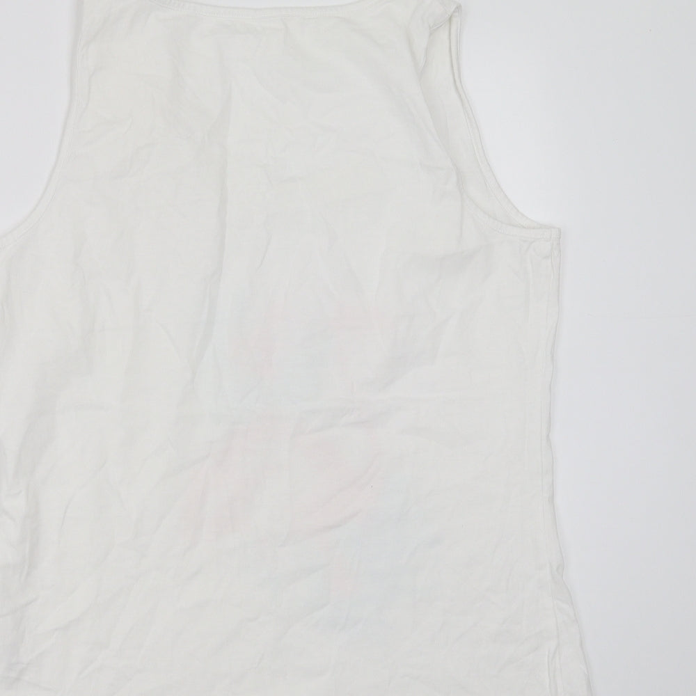 George Womens White Basic Tank Size 12 - flamingo