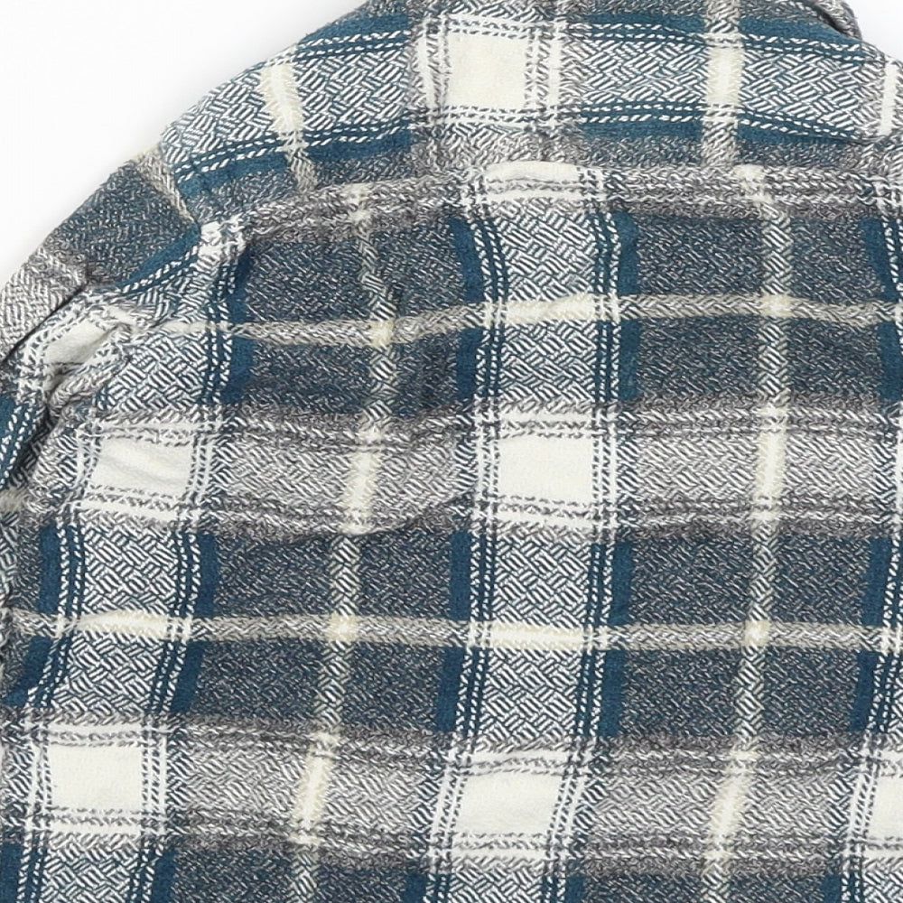 TU Boys Blue Plaid Basic Button-Up Size 3 Years