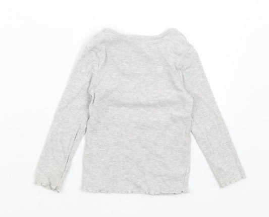 George Girls Grey Basic T-Shirt Size 2-3 Years