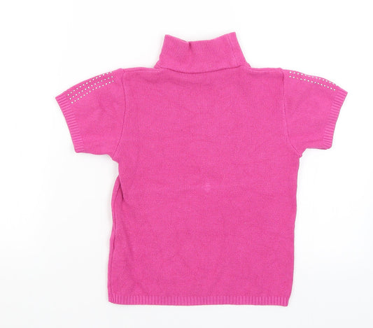 Yaprak Girls Pink Basic T-Shirt Size 7-8 Years
