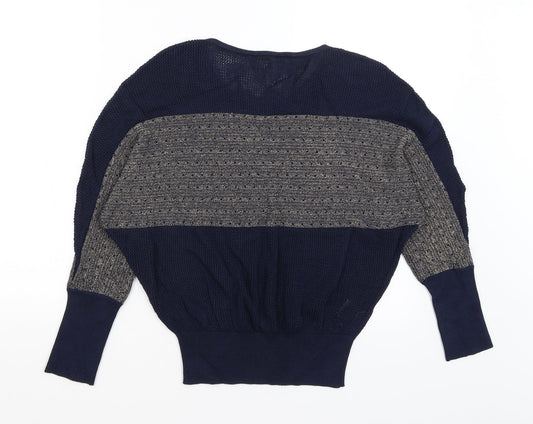 Womens UK Size S Preworn Blue Pullover Jumper