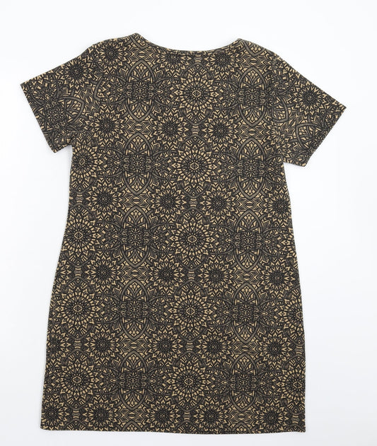 Boohoo Womens Beige Geometric Mini Size 14