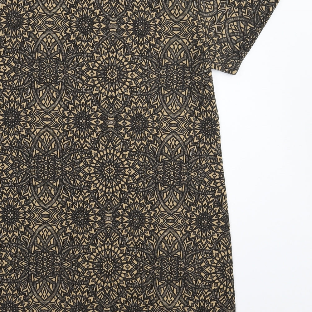 Boohoo Womens Beige Geometric Mini Size 14