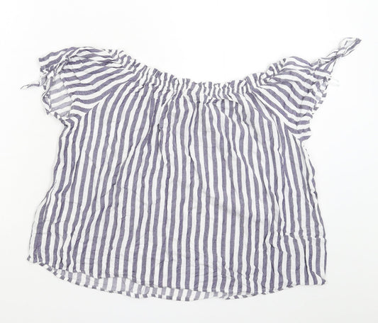 Primark Womens Multicoloured Striped Basic T-Shirt Size 12