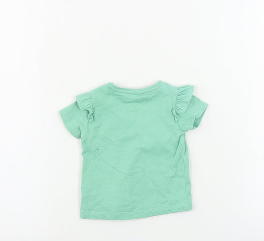 F&F Girls Green Basic T-Shirt Size 0-3 Months