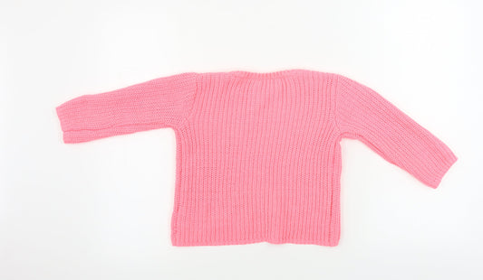 evie Girls Pink Pullover Jumper Size 5-6 Years
