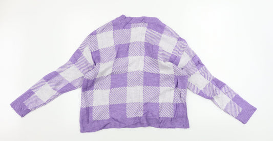 Primark Womens Purple Check Pullover Jumper Size S