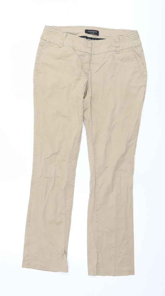 Womens UK Size 8 RESERVED Regular Fit Beige Trousers