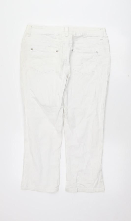 Womens UK Size 14 yes yes Regular Fit Tapered White Jeans
