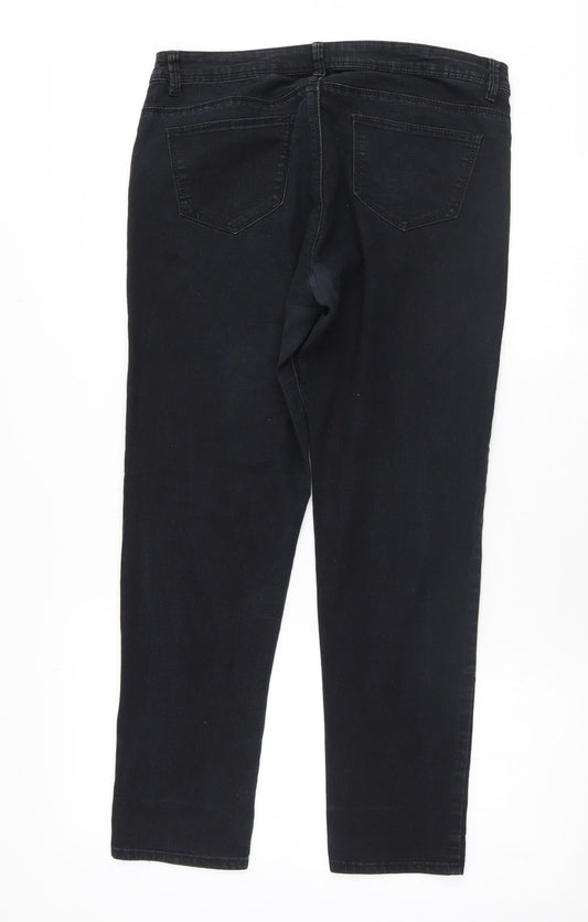 Denim & Co. Womens Black Skinny Jeans Size 14 L26 in