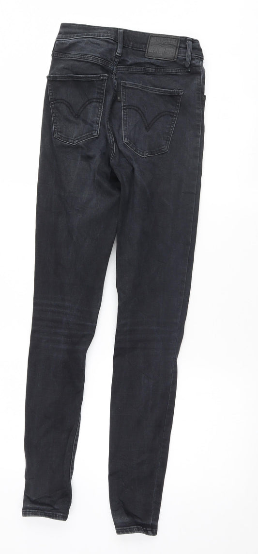 Womens UK Size 26 Preworn Regular Fit Skinny Black Jeans