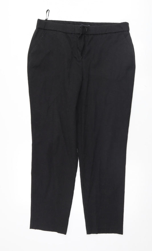 Womens UK Size 14 David Emanuel Regular Fit Black Trousers