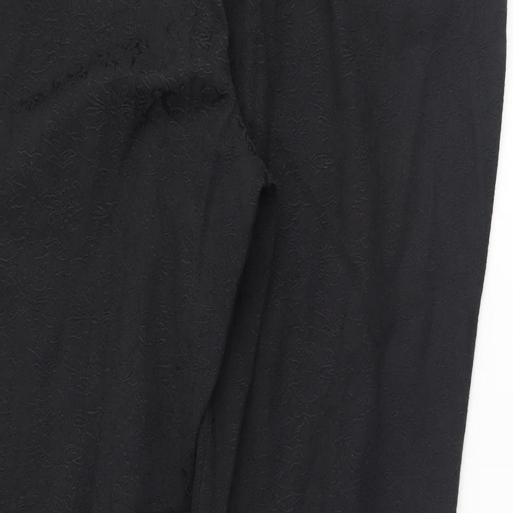 Womens UK Size 14 David Emanuel Regular Fit Black Trousers