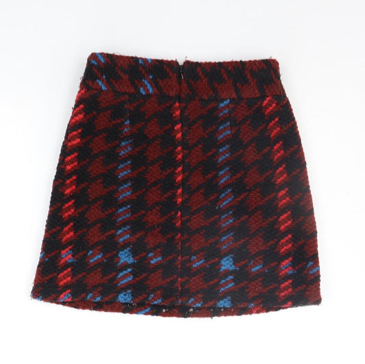 New Look Womens Purple Geometric A-Line Skirt Size 8