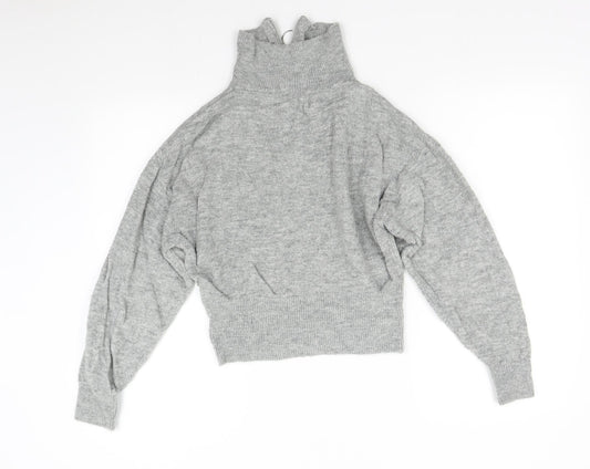 H&M Girls Grey Knit Pullover Jumper Size XS