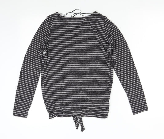 TU Womens Grey Striped Knit Pullover Jumper Size 8