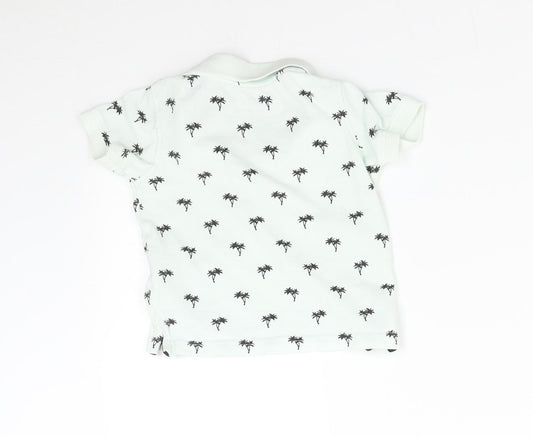 Primark Baby Green Basic Polo Size 12-18 Months - Palm Trees