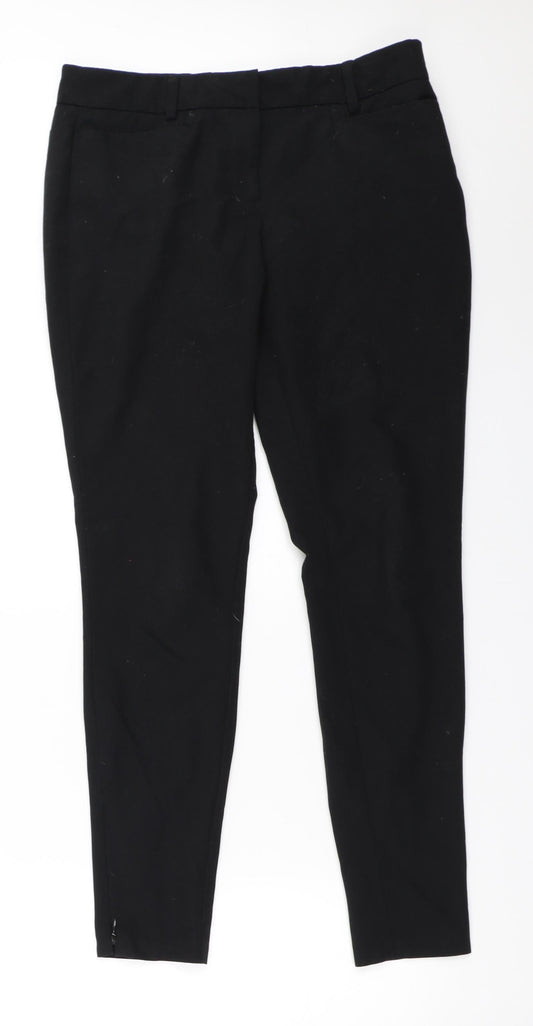 Womens UK Size 8 BHS Regular Fit Black Trousers