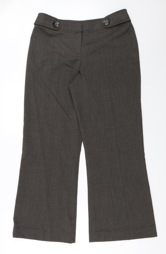 Womens UK Size 12 Wallis Regular Fit Brown Trousers