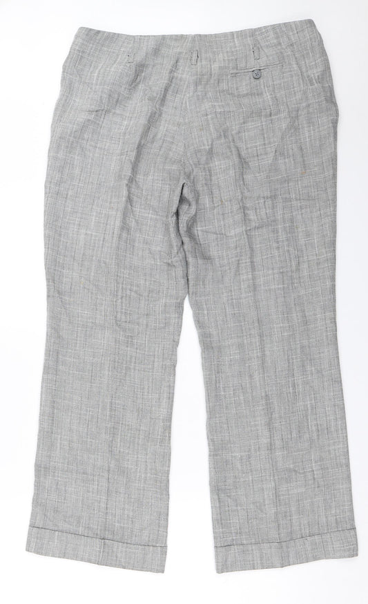 Evie Womens Grey Trousers Size 14 L28 in