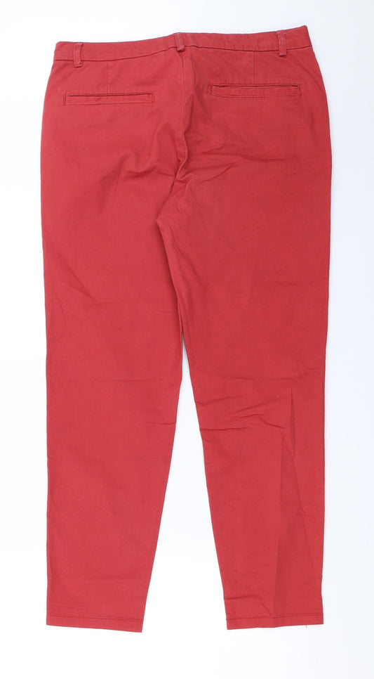 Nutmeg Womens Red   Chino Trousers Size 10 L27 in