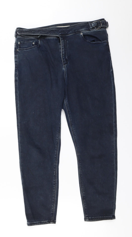 Additional front view of ASOS women’s blue skinny jeans, size UK 30, in, 26-inch leg