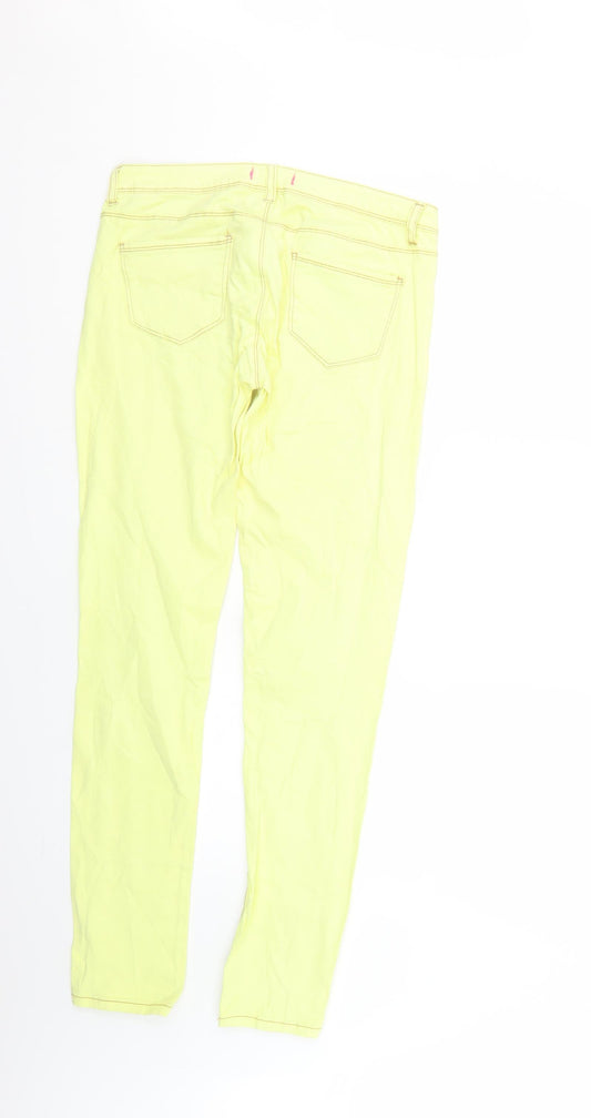 Womens UK Size 10 TALLY WEiJL Regular Fit Skinny Yellow Jeans