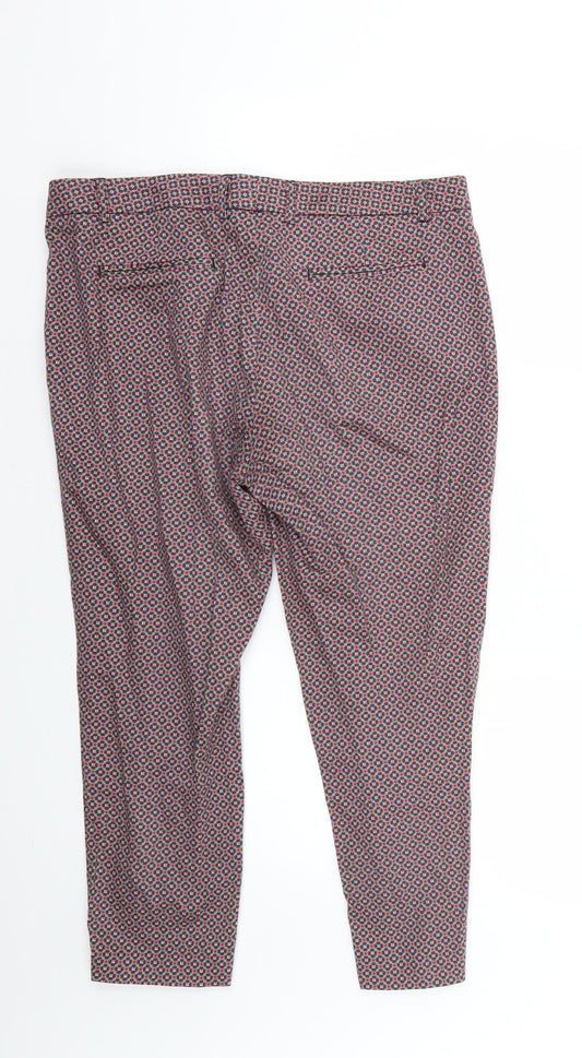 redoute Womens Multicoloured Geometric Trousers Size 14 L23 in