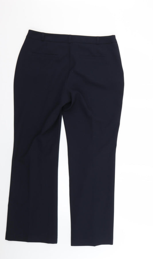 Womens UK Size 12 M&Co Regular Fit Blue Trousers