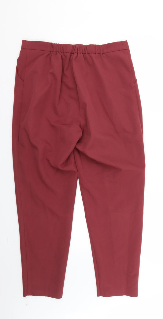 Womens UK Size 12 New Look Regular Fit Red Trousers