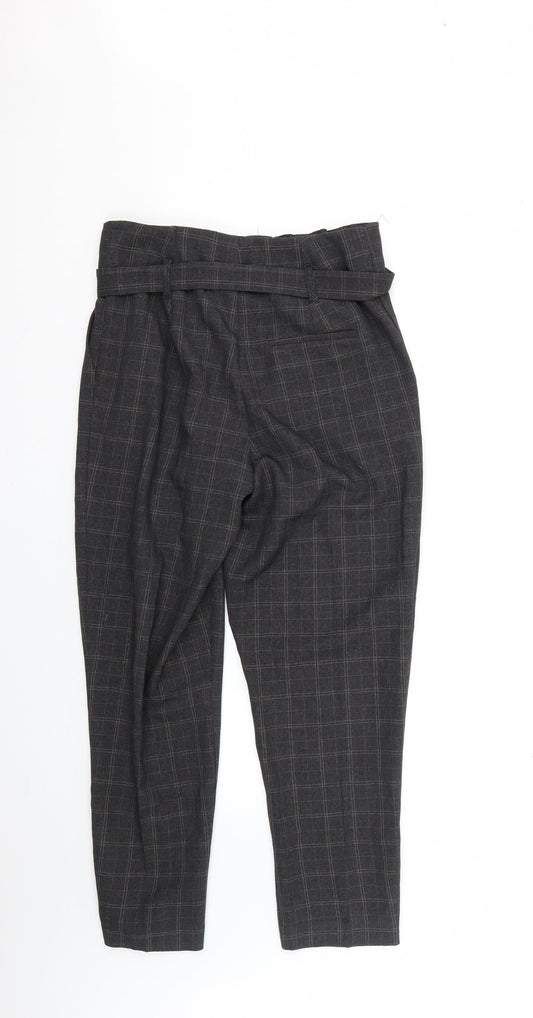 New Look Womens Brown Check Trousers Size 10 L25 in